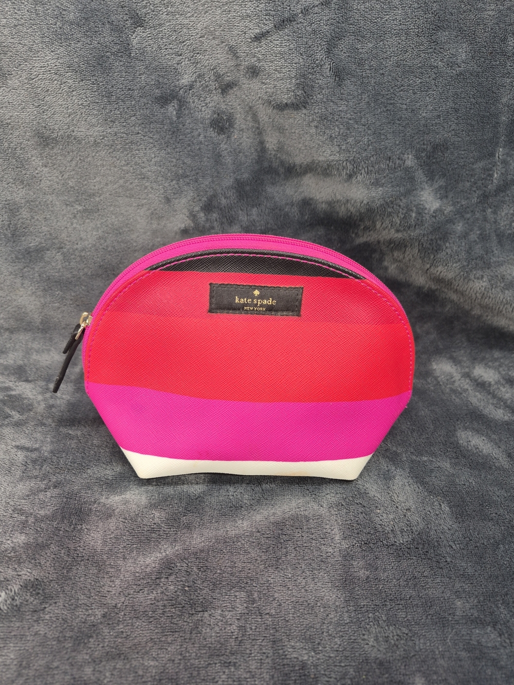 Kate Spade New York Striped Small Dome Cosmetic Pouch In Pink Colors